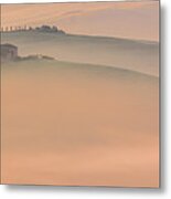 Sunrise In Val D'orcia, Tuscany, Italy Metal Print