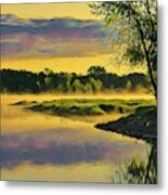 Sunrise On The Water Metal Print