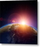 Sunrise Over Africa From Space Metal Print