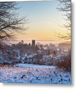 Sunrise Over Chipping Campden In The Snow Metal Print