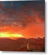 Sunrise Storm Point Imperial North Rim Grand Canyon Np Arizona Metal Print