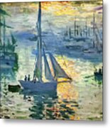 Sunrise The Sea By Claude Monet 1873 Metal Print