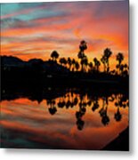 Sunset At Ironwood Cc, Palm Desert, California Metal Print