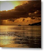 Sunset At Maho Bay Metal Print