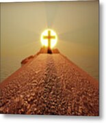 Sunset Cross Metal Print