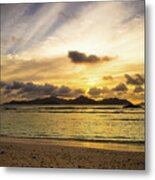 Sunset In La Digue Seychelles Islands Metal Print