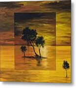 Sunset In Orange Metal Print