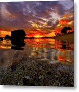 Sunset In The Water Metal Print