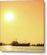 Sunset On The Karnaphuli River Metal Print