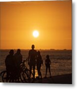 Sunset Over Tampa Bay In Silhouette Metal Print