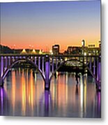 Sunset Over The Tennessee River At Knoxville, Tn Metal Print