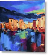 Sunset Over The Village Metal Print