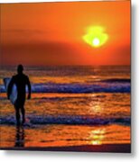 Sunset Surfer Metal Print