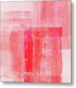 Surfaces 15 - Textured Red On Pink Metal Print