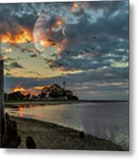 Surreal Lighthouse Sunrise Metal Print