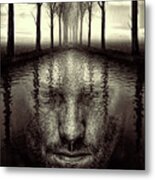 Surreal Portrait Of Man In Water Metal Print