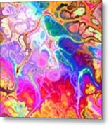 Sutari - Funky Artistic Colorful Abstract Marble Fluid Digital Art Metal Print