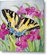 Swallowtail In My Garden Metal Print