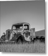 Sweet Old Truck, Black And White Metal Print