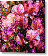 Sweet Peas Extravaganza - Stained Glass Metal Print