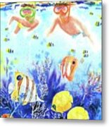 Swimming With The Fish Metal Print