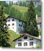 Swiss Mountain Town, Spluegen Metal Print