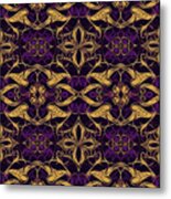 Symmetrical Purple And Gold Pattern #1 Metal Print