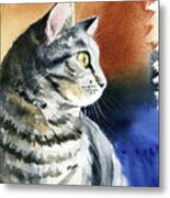 Tabby Cat Portrait Metal Print