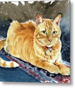 Taffy Orange Tabby Cat Painting Metal Print