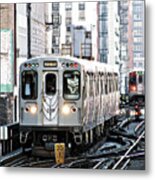 Take The 'l' Train -- Elevated Train In Chicago, Illinois Metal Print