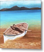 Taking A Bow In Santorini- Prints Of Oil Painting Metal Print