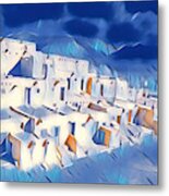 Taos Pueblo At Night Metal Print