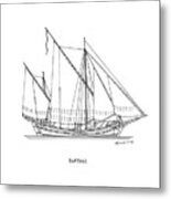 Tartana - Traditional Greek Sailing Ship Metal Print