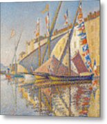 Tartans With Flags By Paul Signac Metal Print