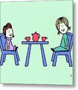 Tea Party For Two Dolls Metal Print