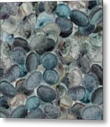 Teal Beach Rocks Collection Watercolor I Metal Print
