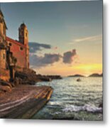 Tellaro Church And Sea. Liguria Metal Print