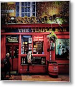 Temple Bar District In Dublin Metal Print