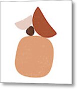Terracotta Abstract 64 - Modern, Contemporary Art - Abstract Organic Shapes - Minimal - Brown Metal Print