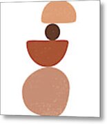 Terracotta Abstract 65 - Modern, Contemporary Art - Abstract Organic Shapes - Minimal - Brown Metal Print