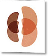 Terracotta Abstract 67 - Modern, Contemporary Art - Abstract Organic Shapes - Minimal - Brown Metal Print