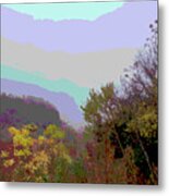Texas Hill Country Early Winter Digital Psychedelic Metal Print