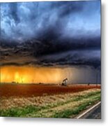 Texas Stormy Sunset Metal Print