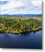 The Aerial View Of A Slow Moving River In Rural Dumfries And Galloway South West Scotland Metal Print