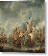 The Battle Of Ter Heijde - Jan Abrahamsz Beerstraaten Metal Print