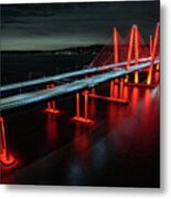 The Bridge In Red Metal Print
