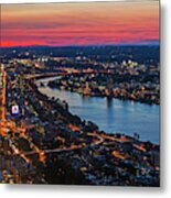 The Charles River Runs Through Boston At Sunset Boston, Ma Metal Print