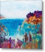 The Cove - Colorful Abstract Contemporary Acrylic Painting Metal Print