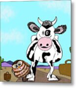 The Cow Who Went Looking For A Friend Metal Print