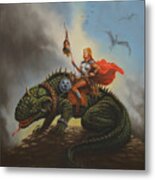 The Dragon Rider Metal Print